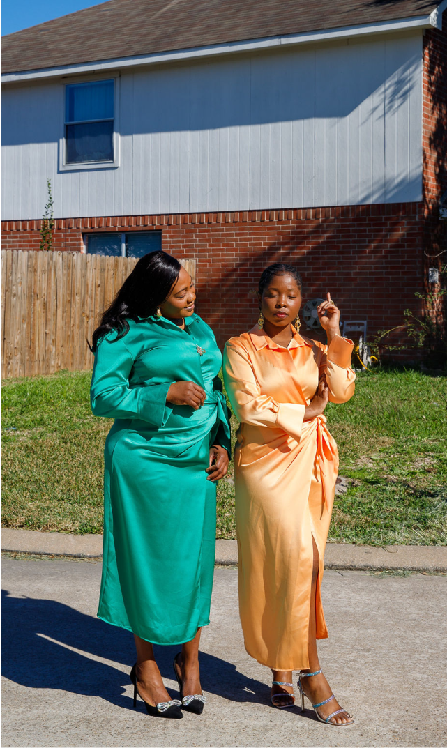 Green silk Dress